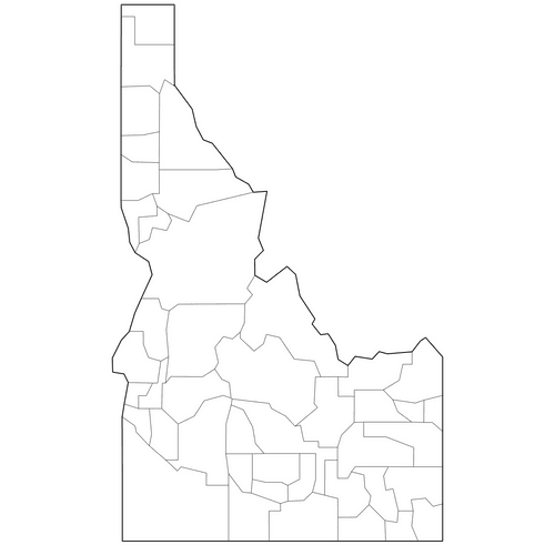 Preview of Outline Map of Idaho Counties