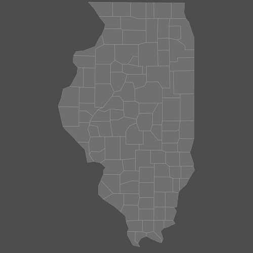 Preview of Blank Map of Illinois Counties (Dark)