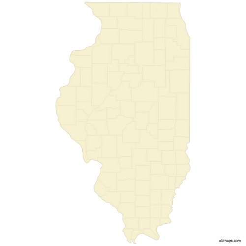 Preview of Blank Map of Illinois Counties