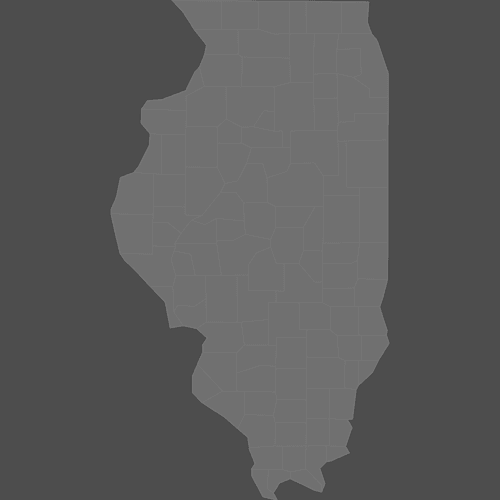 Preview of Blank Printable Map of Illinois Counties (Dark Theme)