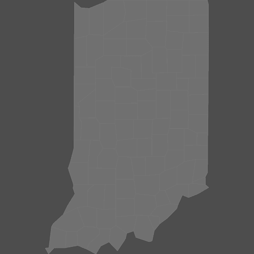 Preview of Blank Printable Map of Indiana Counties (Dark Theme)