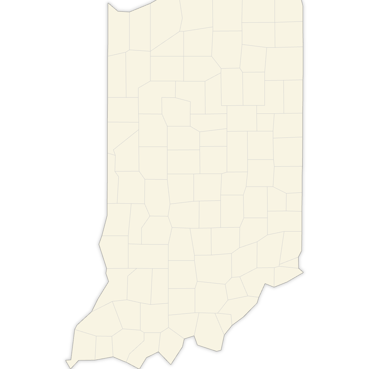 Blank Map of Indiana Counties