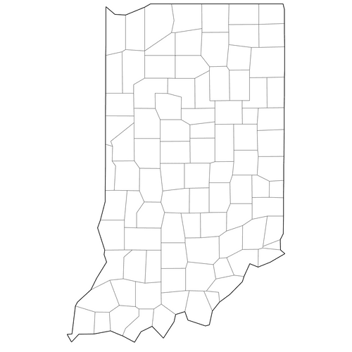 Preview of Outline Map of Indiana Counties