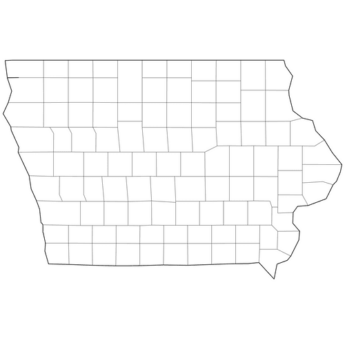 Preview of Outline Map of Iowa Counties