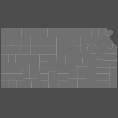 Preview of Blank Map of Kansas Counties (Dark)