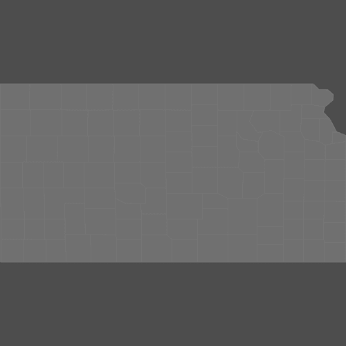 Preview of Blank Printable Map of Kansas Counties (Dark Theme)