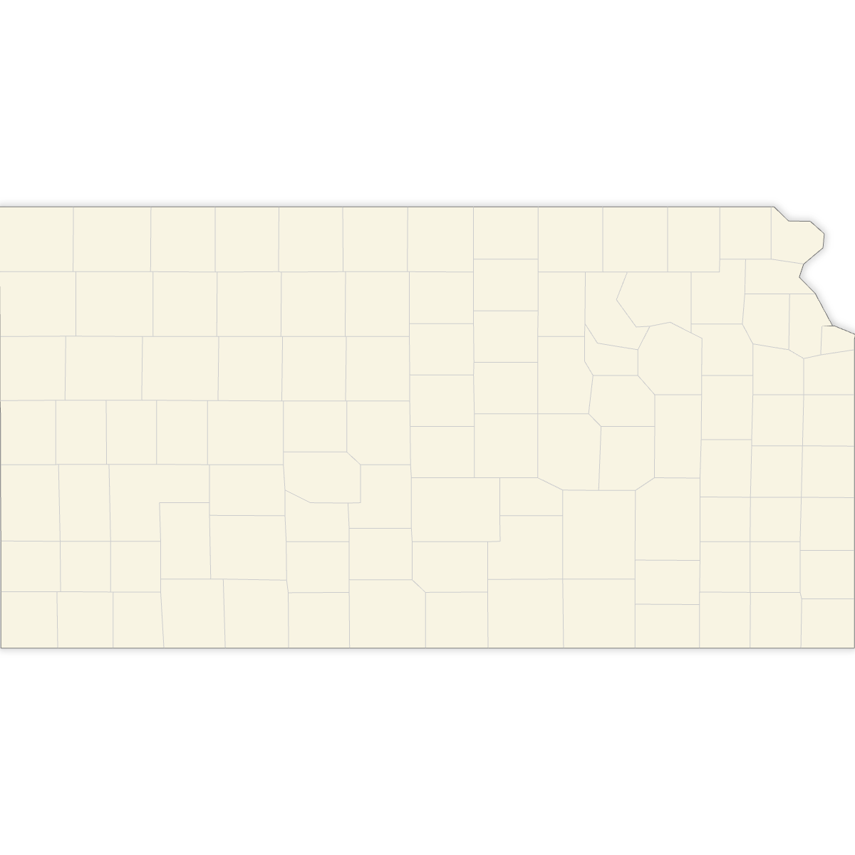 Blank Map of Kansas Counties