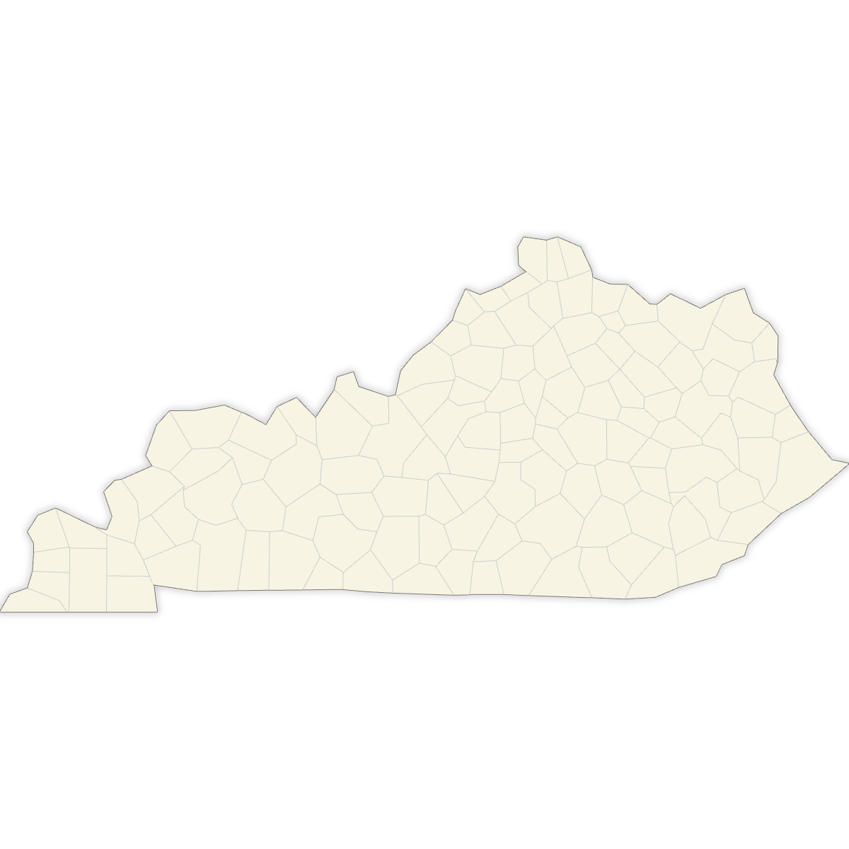 Blank Map of Kentucky Counties