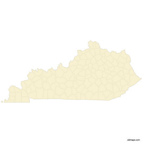 Preview of Vector Map of Kentucky Counties