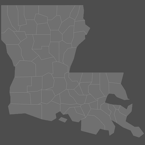 Preview of Blank Map of Louisiana Counties (Dark)