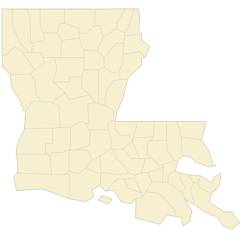 Preview of Blank Map of Louisiana Counties