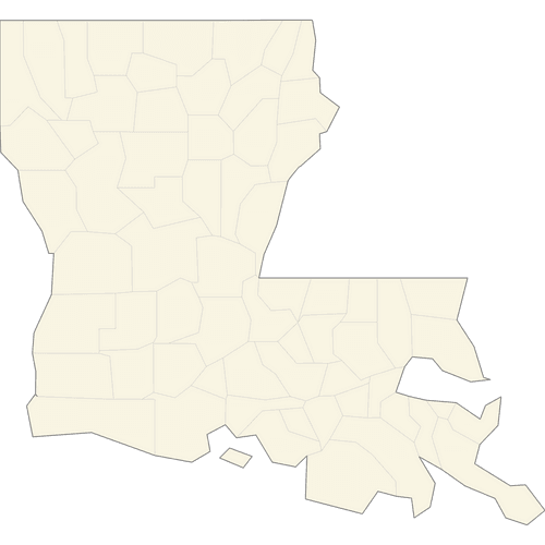 Preview of Blank Printable Map of Louisiana Counties