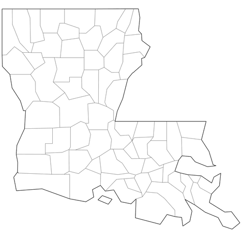 Preview of Outline Map of Louisiana Counties