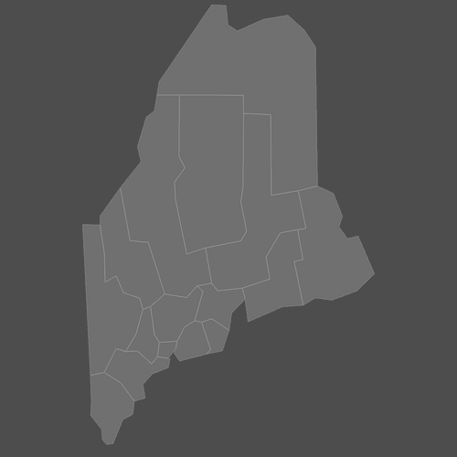 Preview of Blank Map of Maine Counties (Dark)