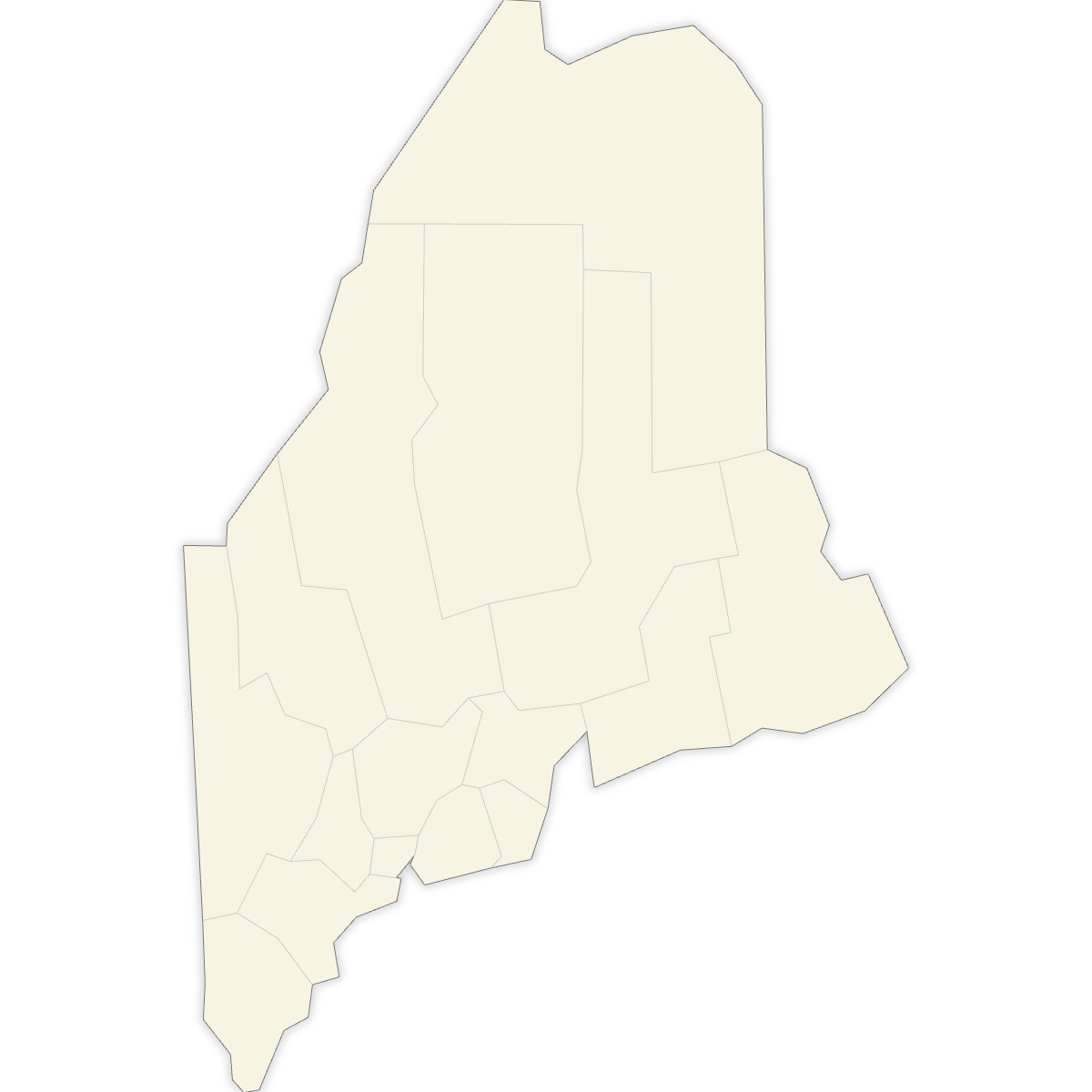 Blank Map of Maine Counties