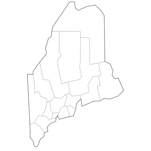 Preview of Outline Map of Maine Counties