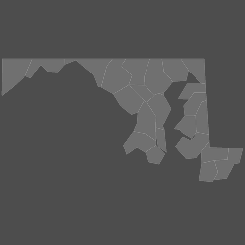 Preview of Blank Map of Maryland Counties (Dark)