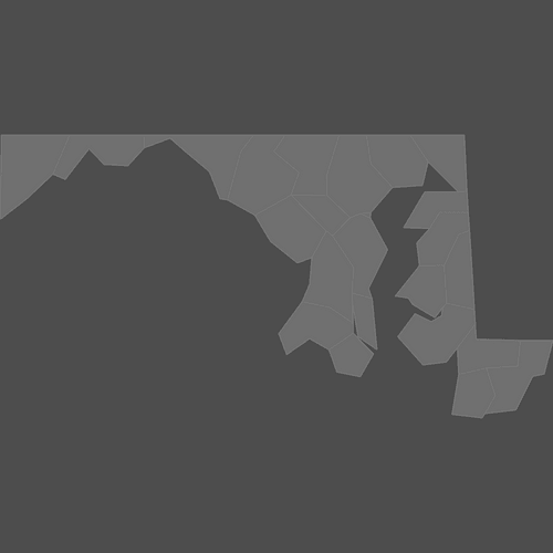 Preview of Blank Printable Map of Maryland Counties (Dark Theme)