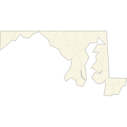 Preview of Blank Printable Map of Maryland Counties