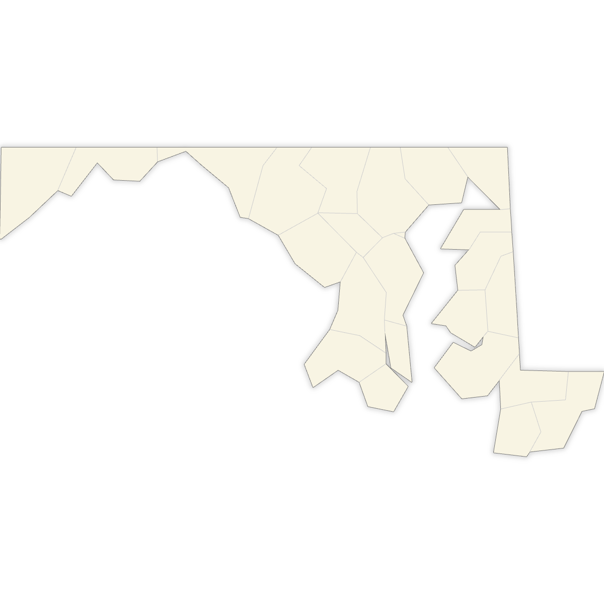 Blank Map of Maryland Counties