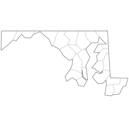 Preview of Outline Map of Maryland Counties