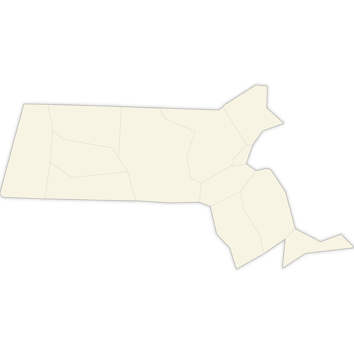 Blank Map of Massachusetts Counties