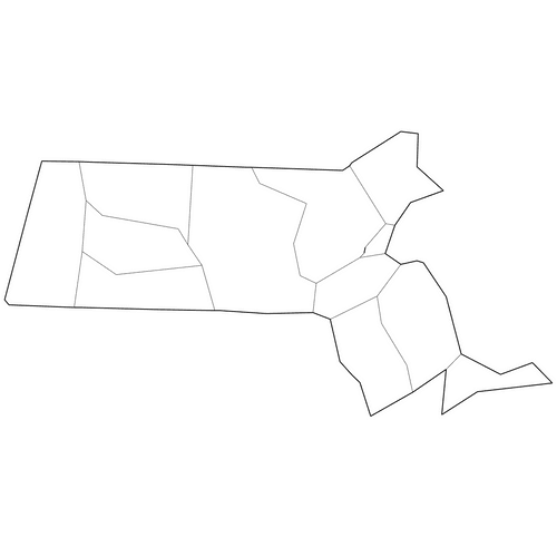 Preview of Outline Map of Massachusetts Counties