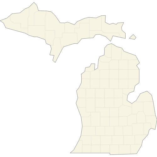 Preview of Blank Printable Map of Michigan Counties