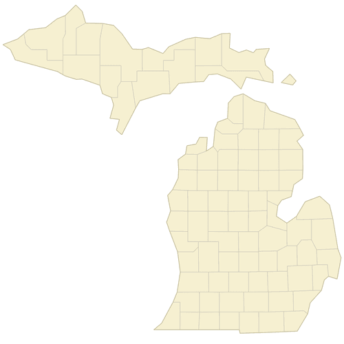 Preview of Vector Map of Michigan Counties