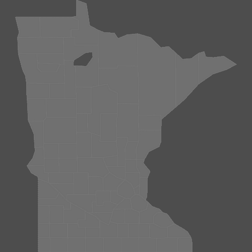 Preview of Blank Printable Map of Minnesota Counties (Dark Theme)