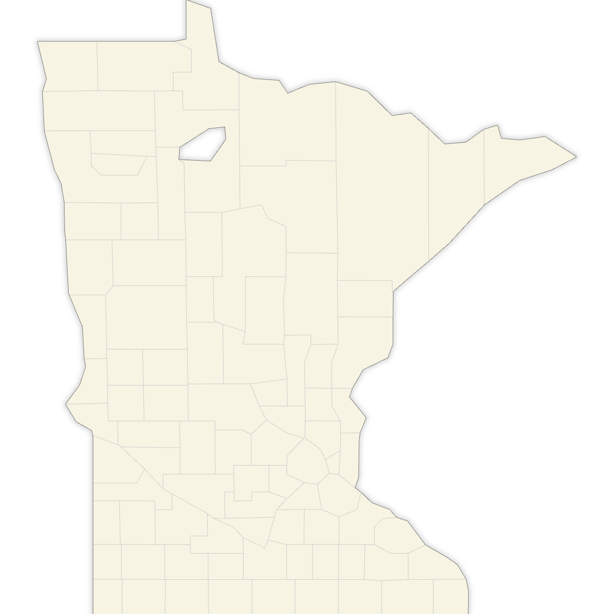 Blank Map of Minnesota Counties