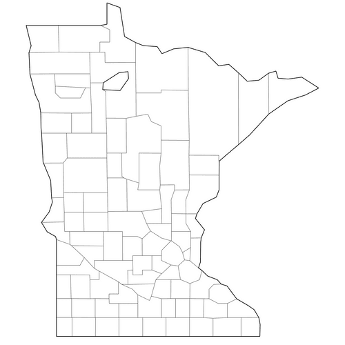 Preview of Outline Map of Minnesota Counties