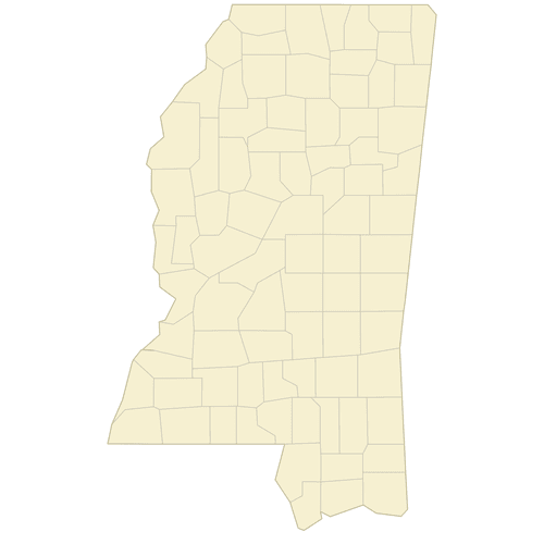 Preview of Blank Map of Mississippi Counties