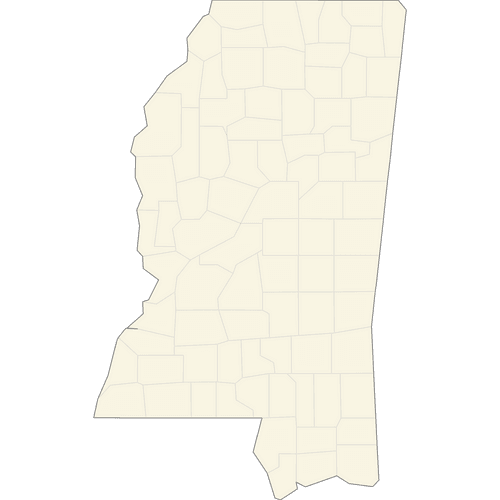 Preview of Blank Printable Map of Mississippi Counties