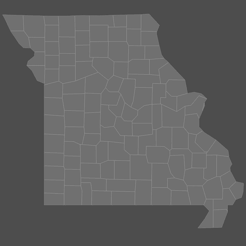 Preview of Blank Map of Missouri Counties (Dark)