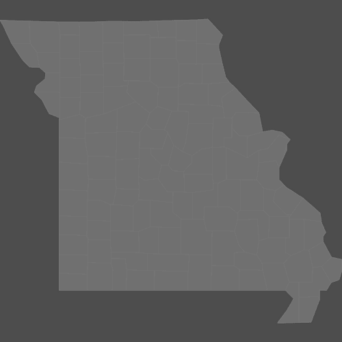 Preview of Blank Printable Map of Missouri Counties (Dark Theme)