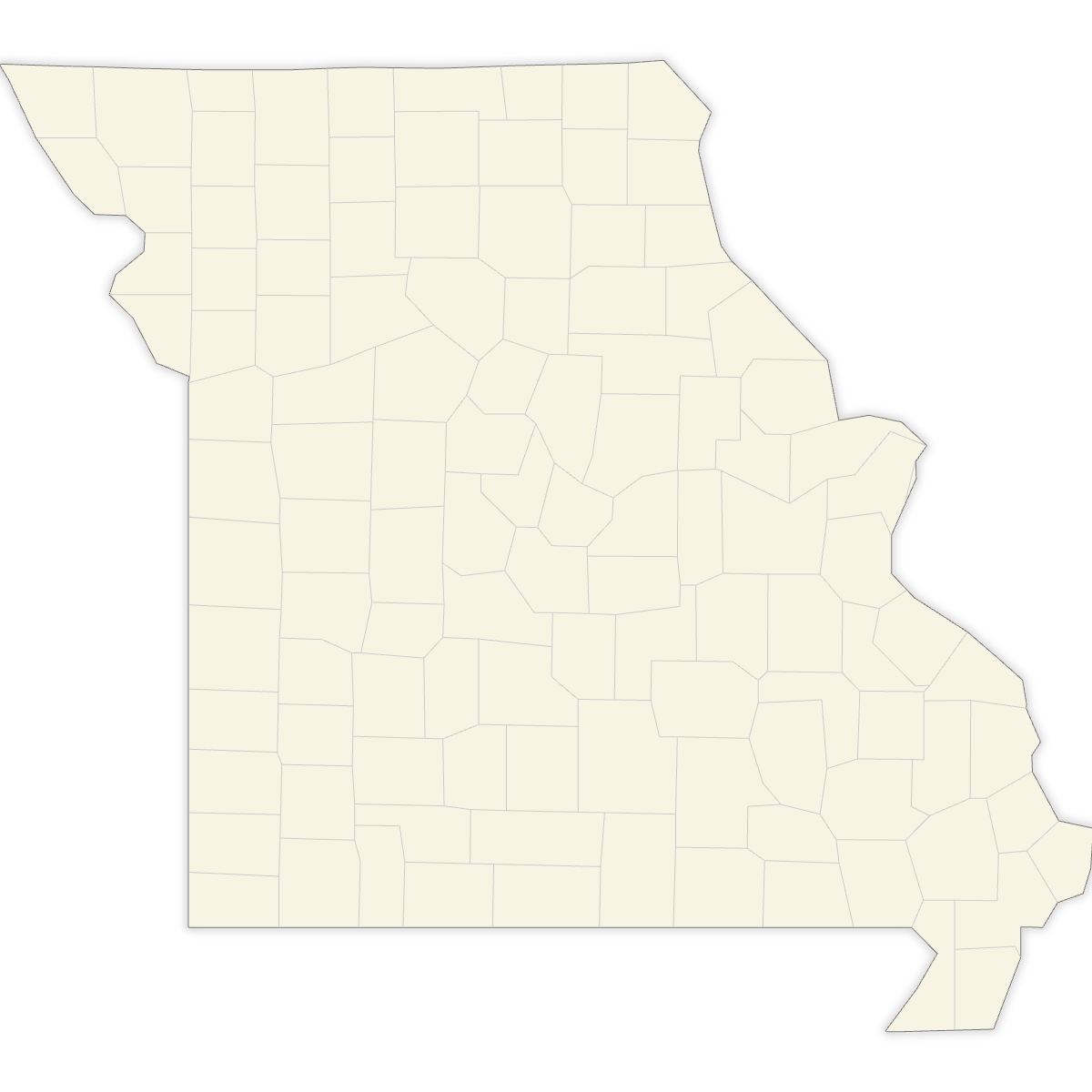 Blank Map of Missouri Counties