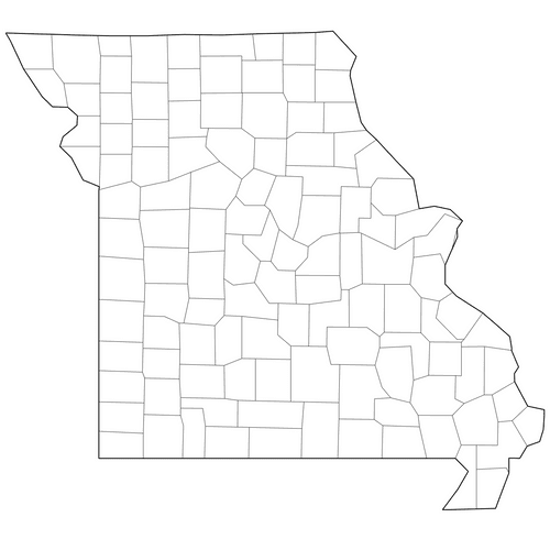 Preview of Outline Map of Missouri Counties