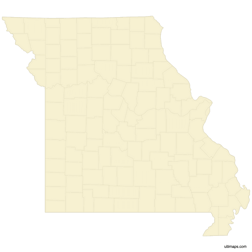 Preview of Vector Map of Missouri Counties