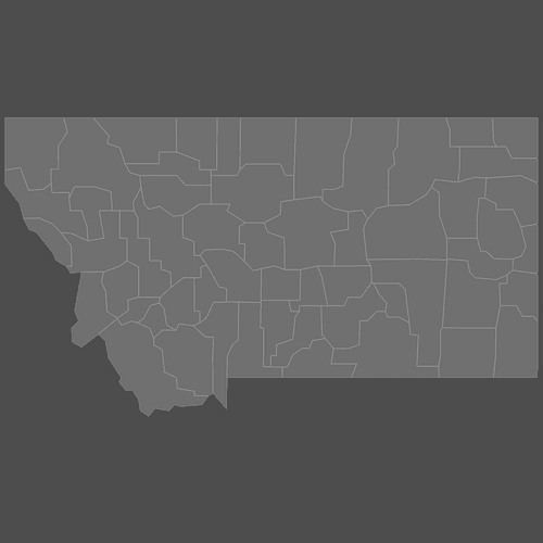 Preview of Blank Map of Montana Counties (Dark)