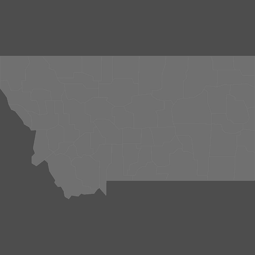 Preview of Blank Printable Map of Montana Counties (Dark Theme)