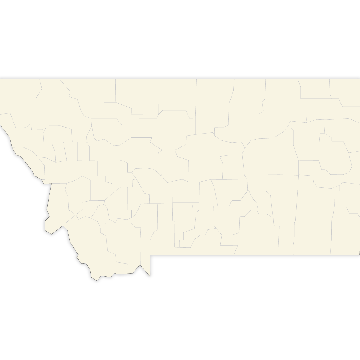 Blank Map of Montana Counties