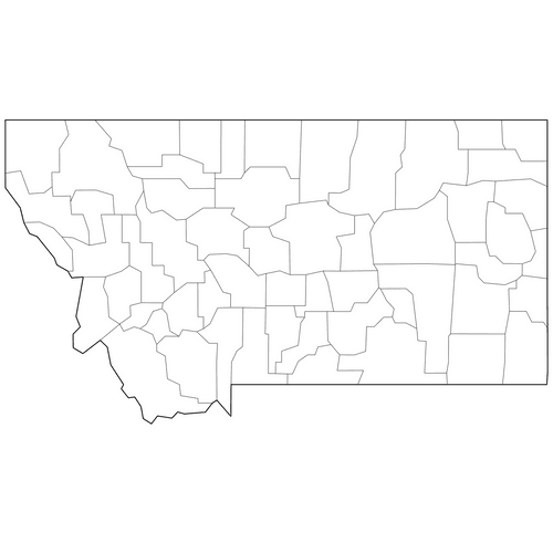 Preview of Outline Map of Montana Counties