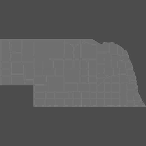 Preview of Blank Printable Map of Nebraska Counties (Dark Theme)