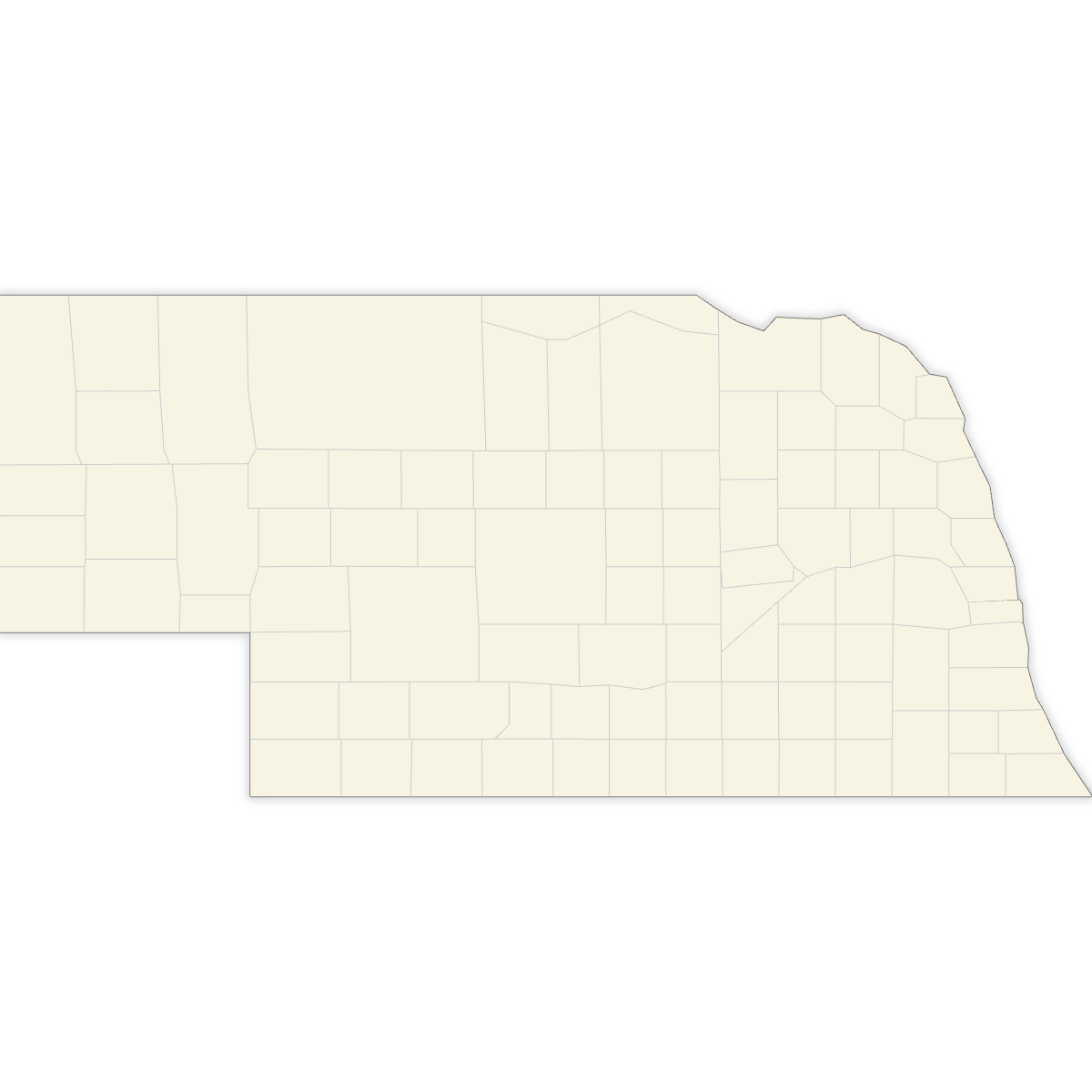 Blank Map of Nebraska Counties