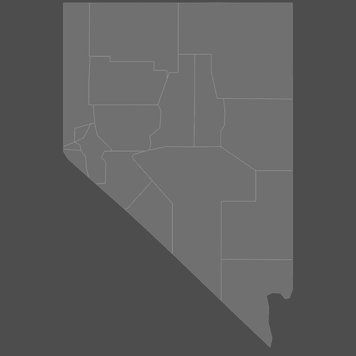 Preview of Blank Map of Nevada Counties (Dark)