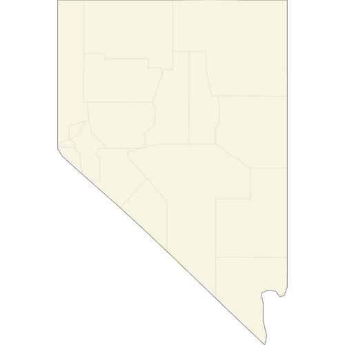 Preview of Blank Printable Map of Nevada Counties