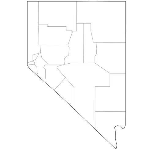 Preview of Outline Map of Nevada Counties