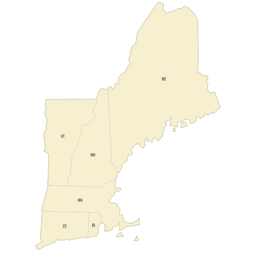 Preview of Blank Printable Map of New England States