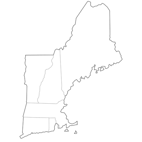 Preview of Outline Map of New England States